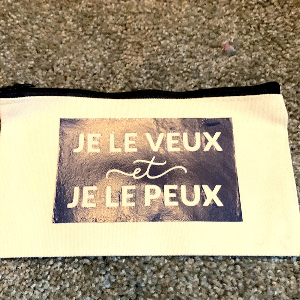 Cute French makeup bag